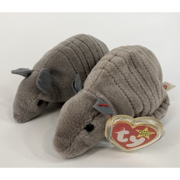 Ty Beanie Babies Bundle (2pcs) Of Tank The Armadillo - Picture 1 of 11